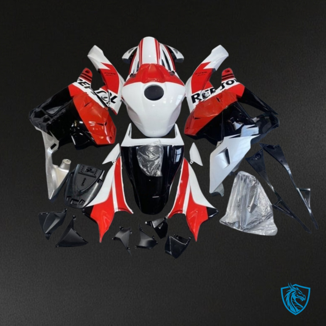 Honda CBR600RR (2009-2012) White, Red & Black Repsol - MERGEment Motorcycle Fairings Kit