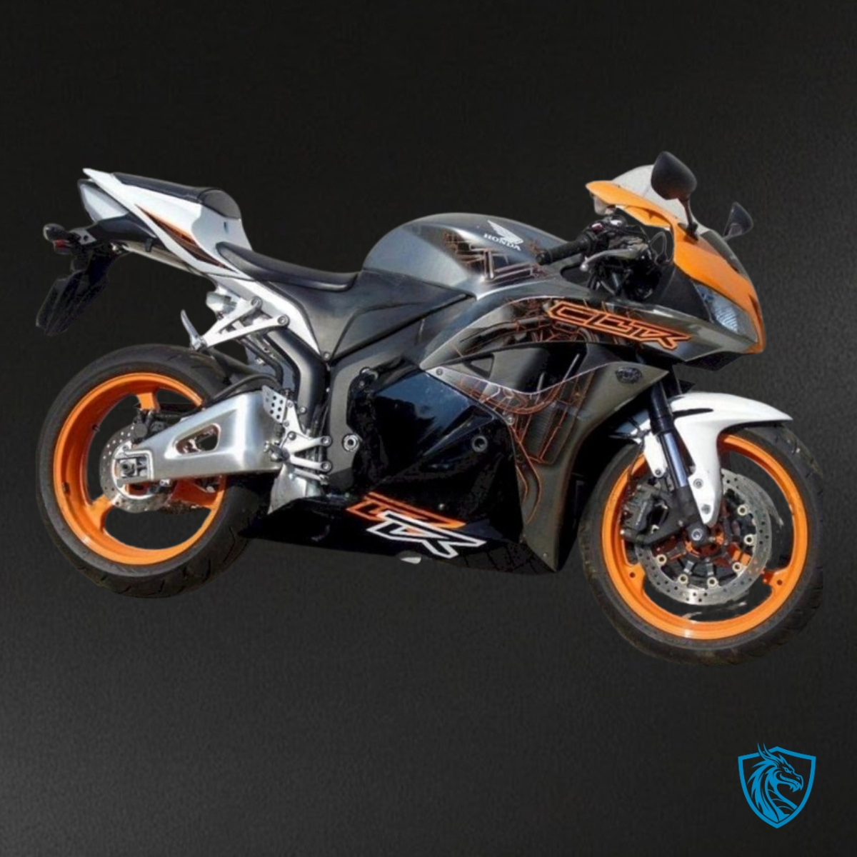 Honda CBR600RR (2009-2012) Black, White & Orange - MERGEment Motorcycle Fairings Kit