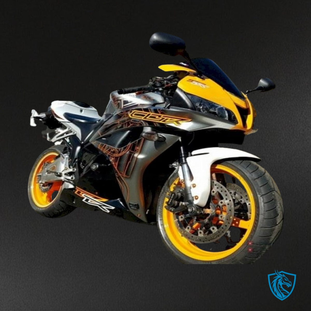 Honda CBR600RR (2009-2012) Black, White & Orange - MERGEment Motorcycle Fairings Kit