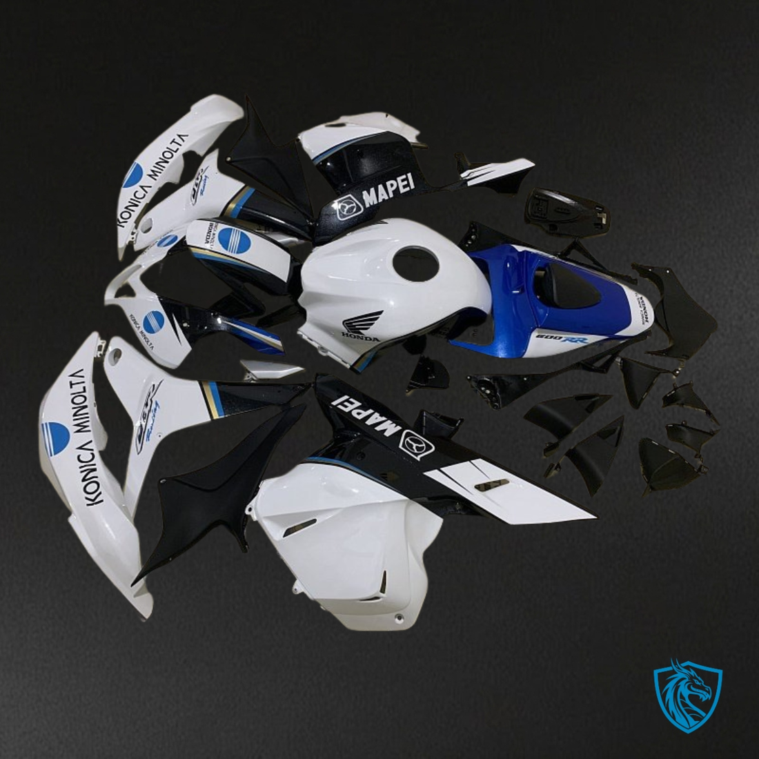 Honda CBR600RR (2009-2012) White, Blue & Black - Custom ABS Fairing Kit