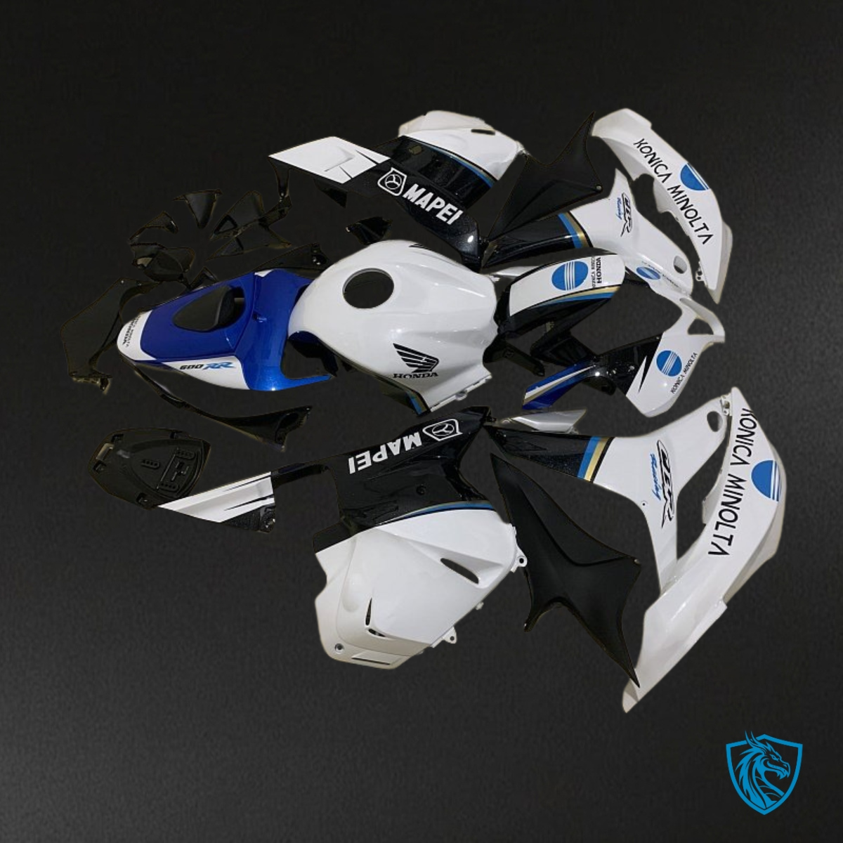 Honda CBR600RR (2009-2012) White, Blue & Black - Custom ABS Fairing Kit