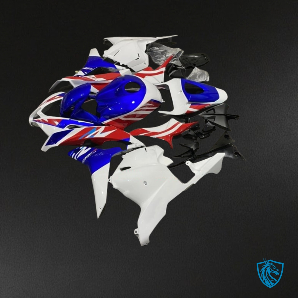 Honda CBR600RR (2009-2012) White, Blue & Red - MERGEment Motorcycle Fairings Kit