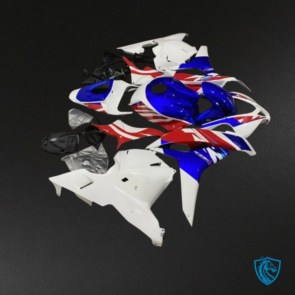 Honda CBR600RR (2009-2012) White, Blue & Red - MERGEment Motorcycle Fairings Kit