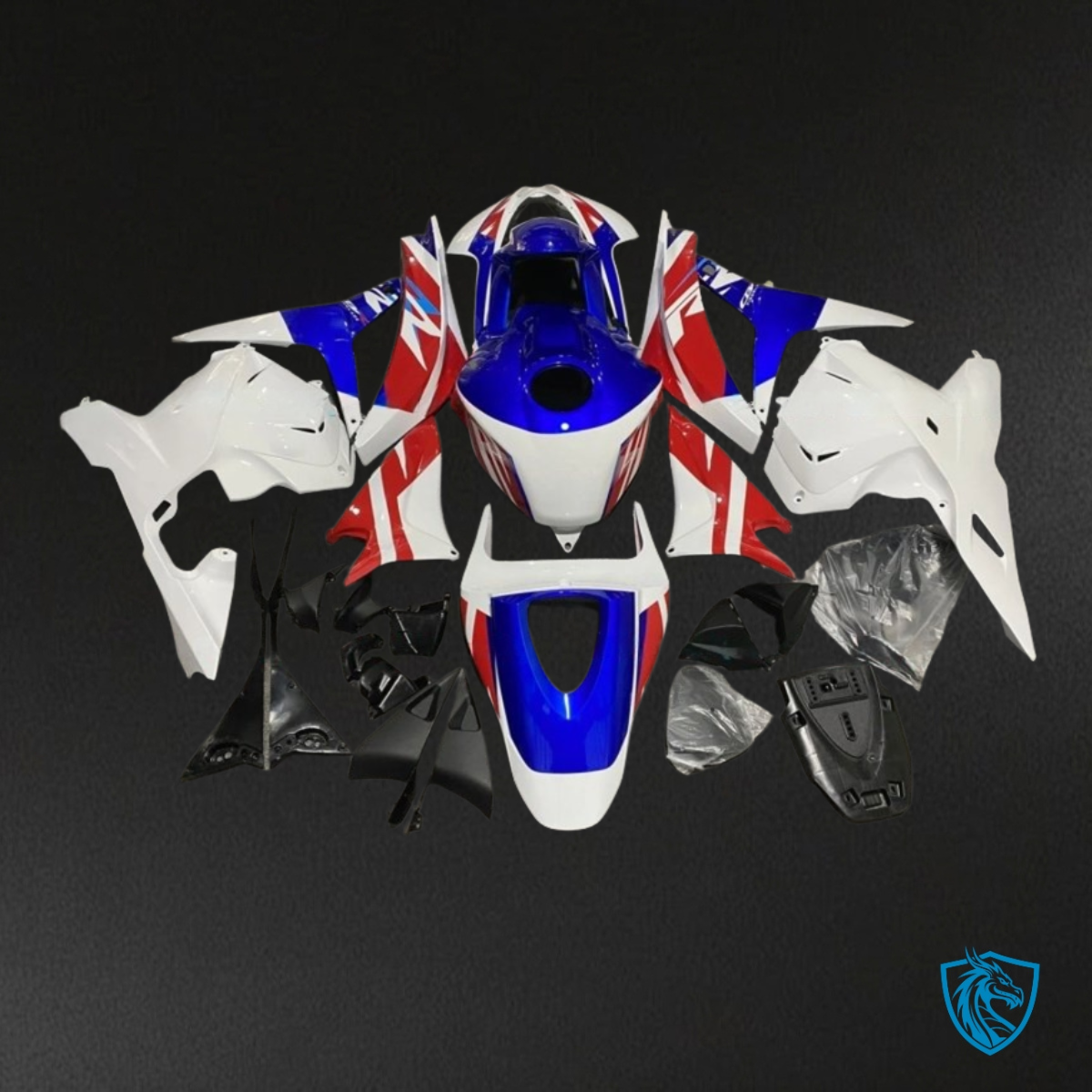 Honda CBR600RR (2009-2012) White, Blue & Red - MERGEment Motorcycle Fairings Kit