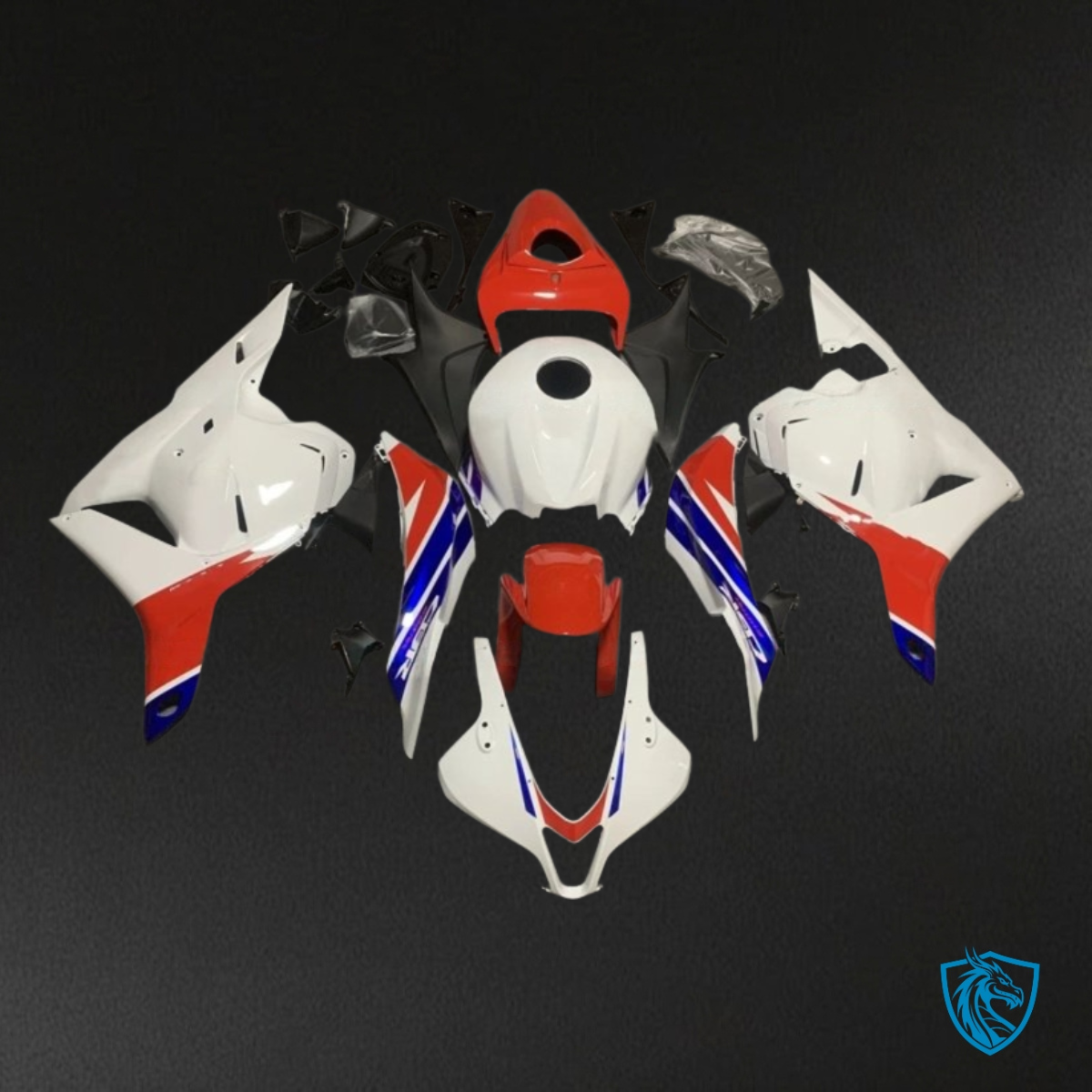 Honda CBR600RR (2009-2012) White, Blue & Red Fairing Kit - Aftermarket ABS Bodywork