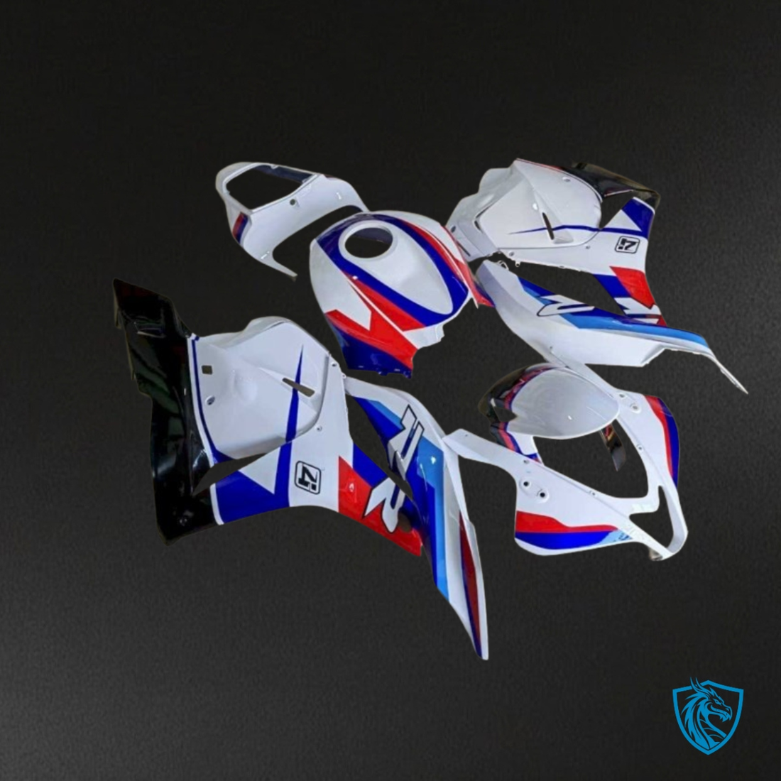 Honda CBR600RR (2009-2012) White, Red & Blue with Logo Fairing Kit | ABS Bodywork
