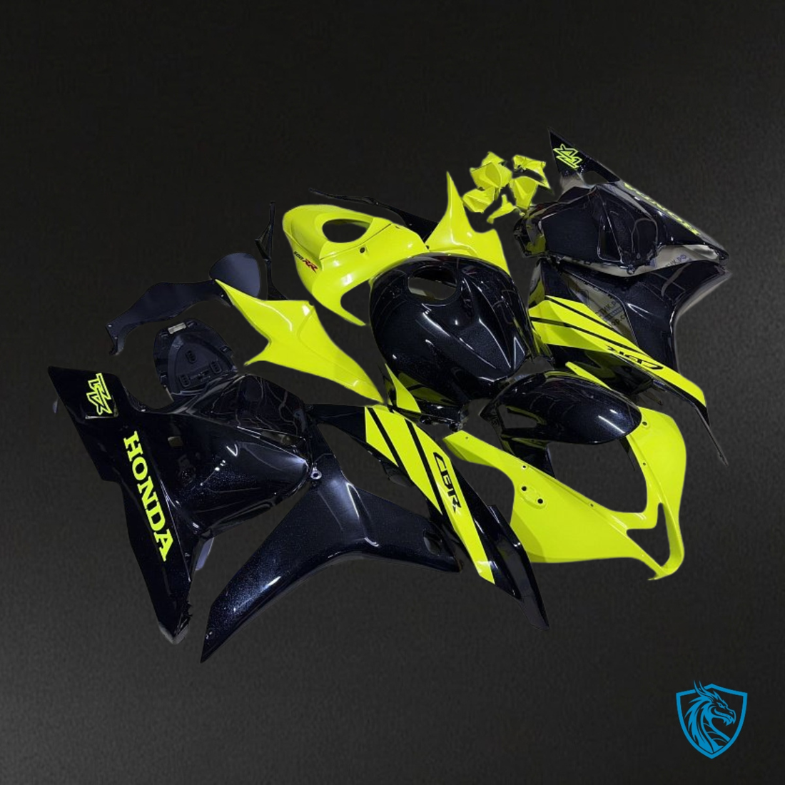 Honda CBR600RR (2009-2012) Yellow & Glossy Black Fairing Kit | ABS Bodywork