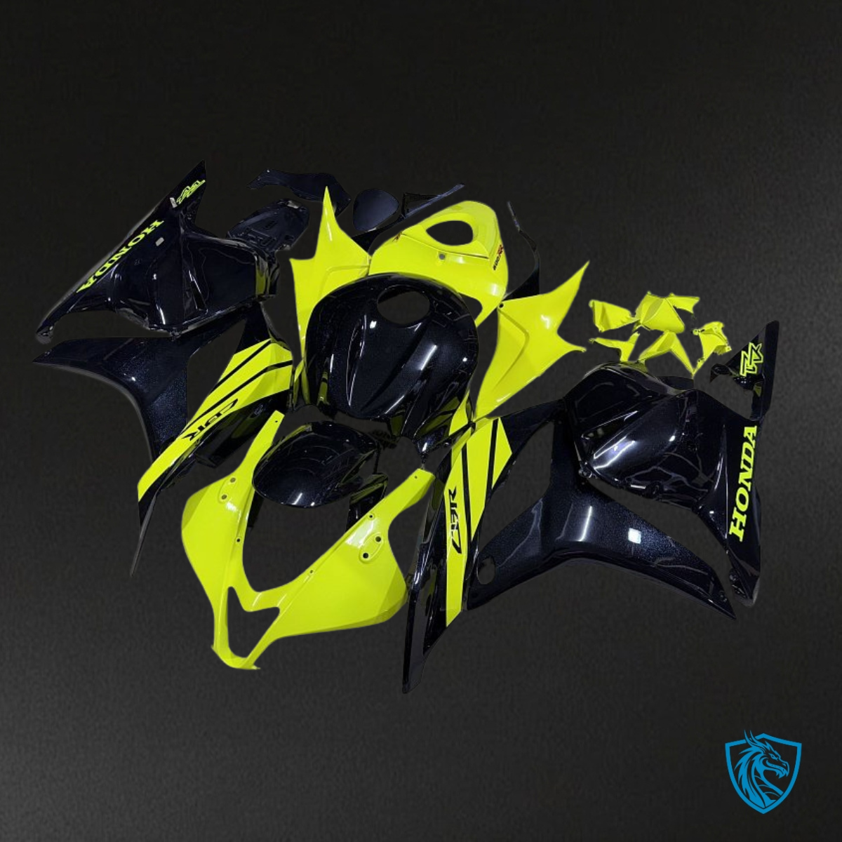 Honda CBR600RR (2009-2012) Yellow & Glossy Black Fairing Kit | ABS Bodywork