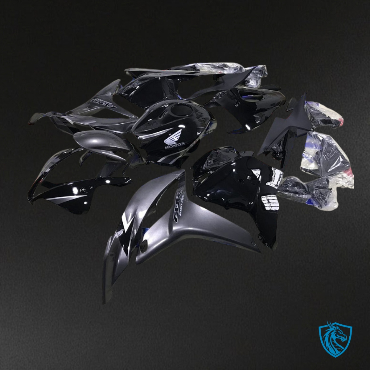 Honda CBR600RR (2009-2012) Black & Gloss Gray - MERGEment Motorcycle Fairings Kit