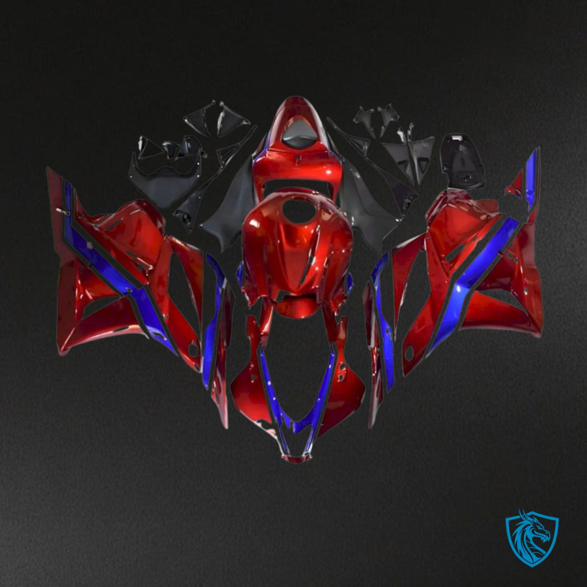 Honda CBR600RR (2009-2012) Red & Blue No Logo - MERGEment Motorcycle Fairings Kit