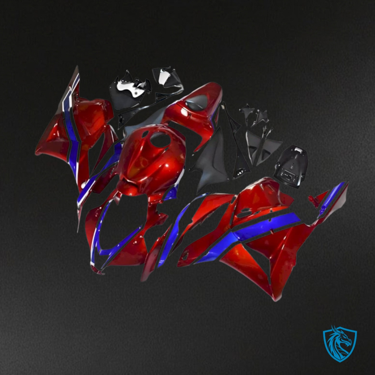 Honda CBR600RR (2009-2012) Red & Blue No Logo - MERGEment Motorcycle Fairings Kit