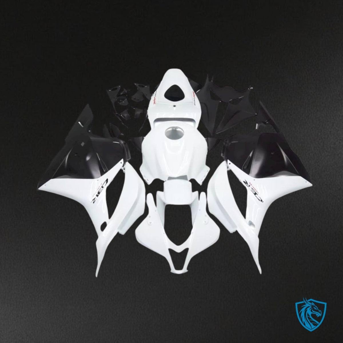 Honda CBR600RR (2009-2012) White & Black with Logo Fairing Kit - Aftermarket ABS Bodywork