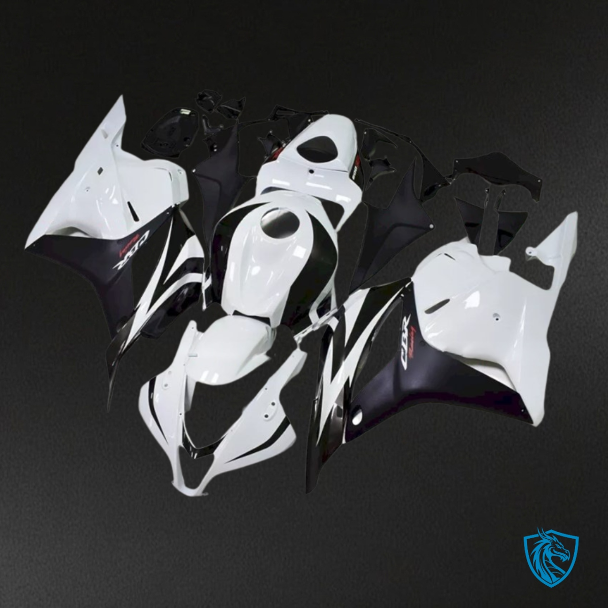 Honda CBR600RR (2009-2012) White & Black with Logo Fairing Kit | ABS Bodywork