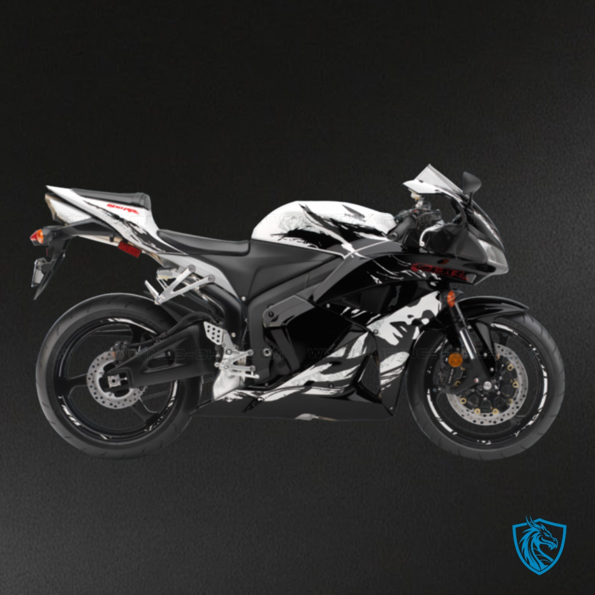 Honda CBR600RR (2009-2012) White & Black Fairing Kit - Aftermarket ABS Bodywork
