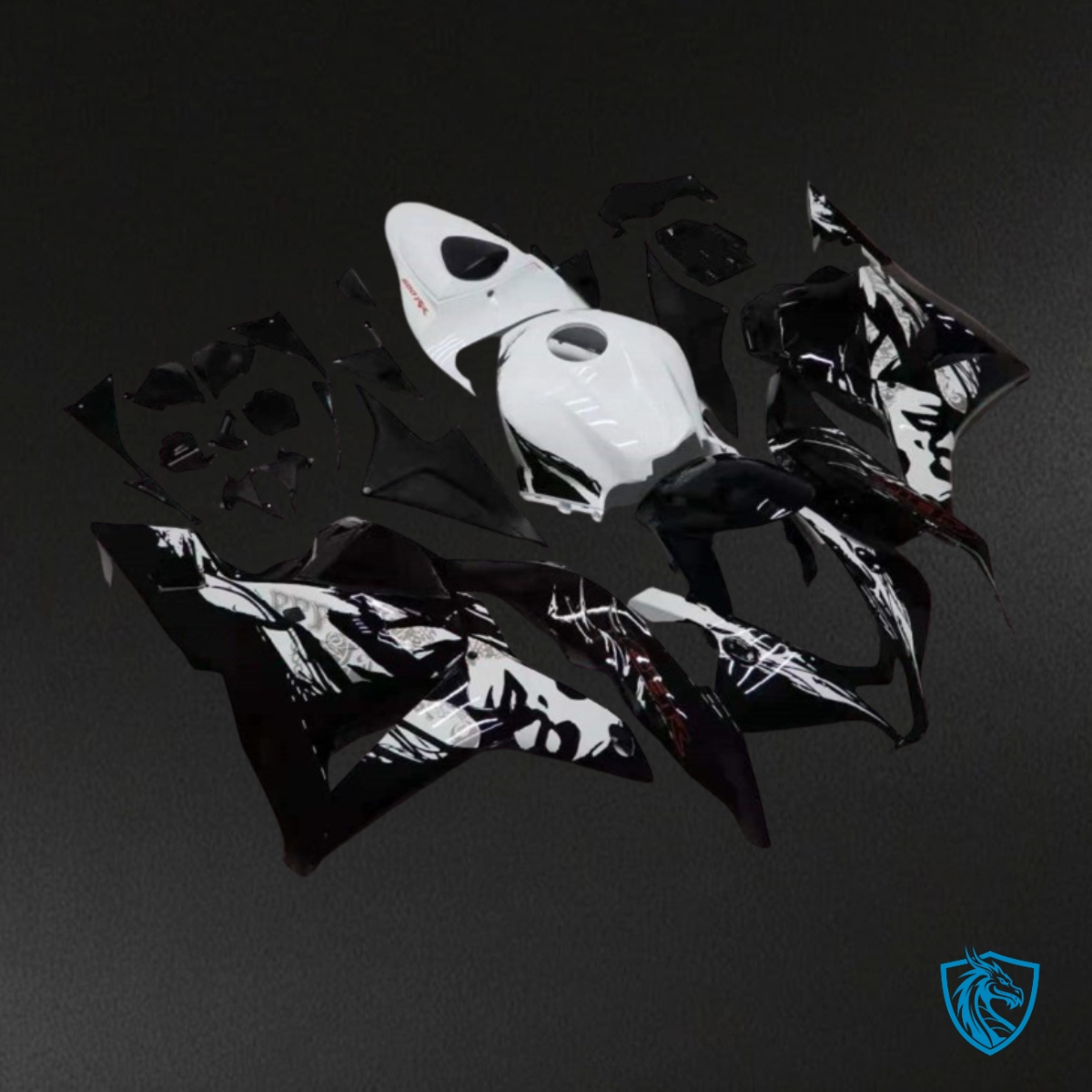 Honda CBR600RR (2009-2012) White & Black Fairing Kit - Aftermarket ABS Bodywork