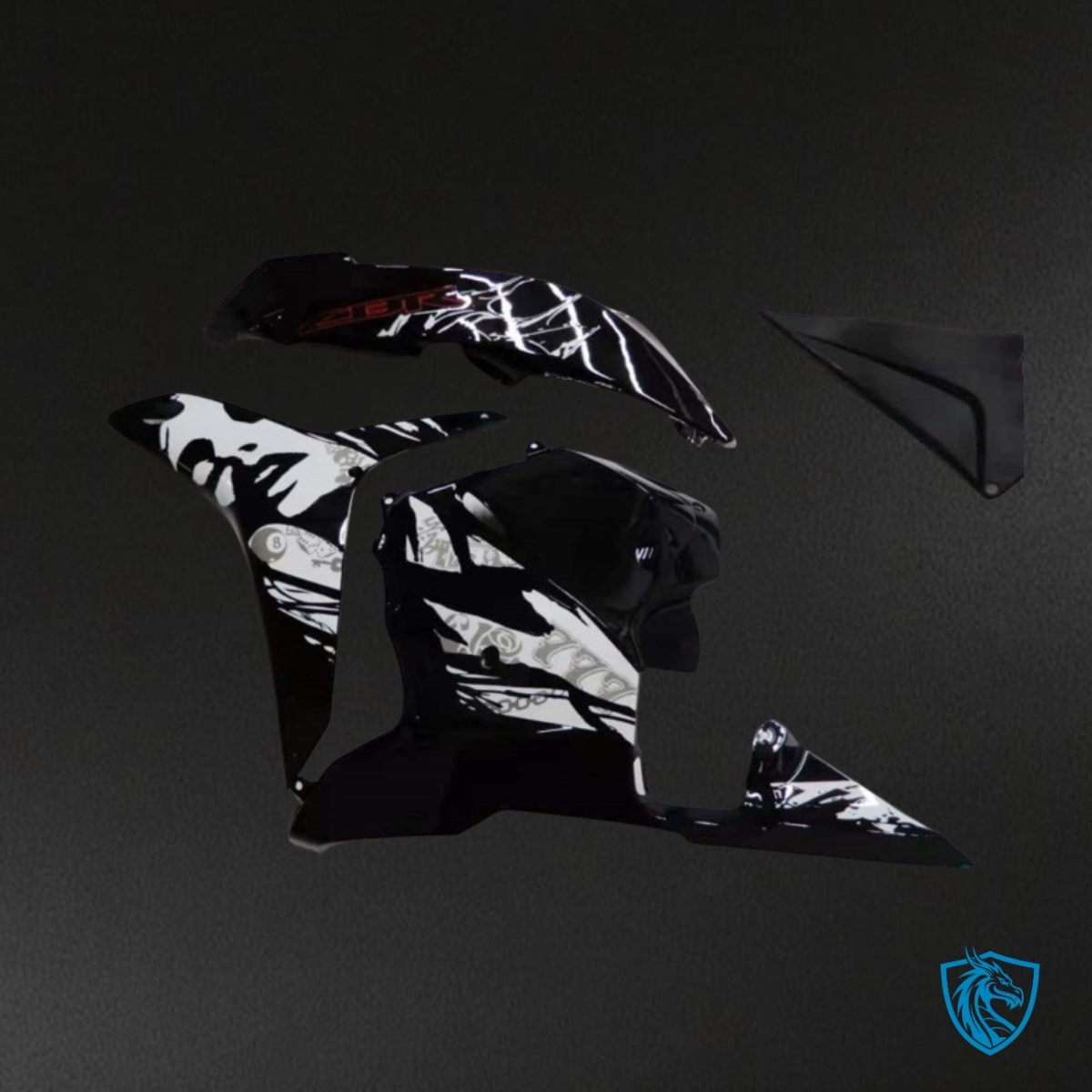 Honda CBR600RR (2009-2012) White & Black Fairing Kit - Aftermarket ABS Bodywork