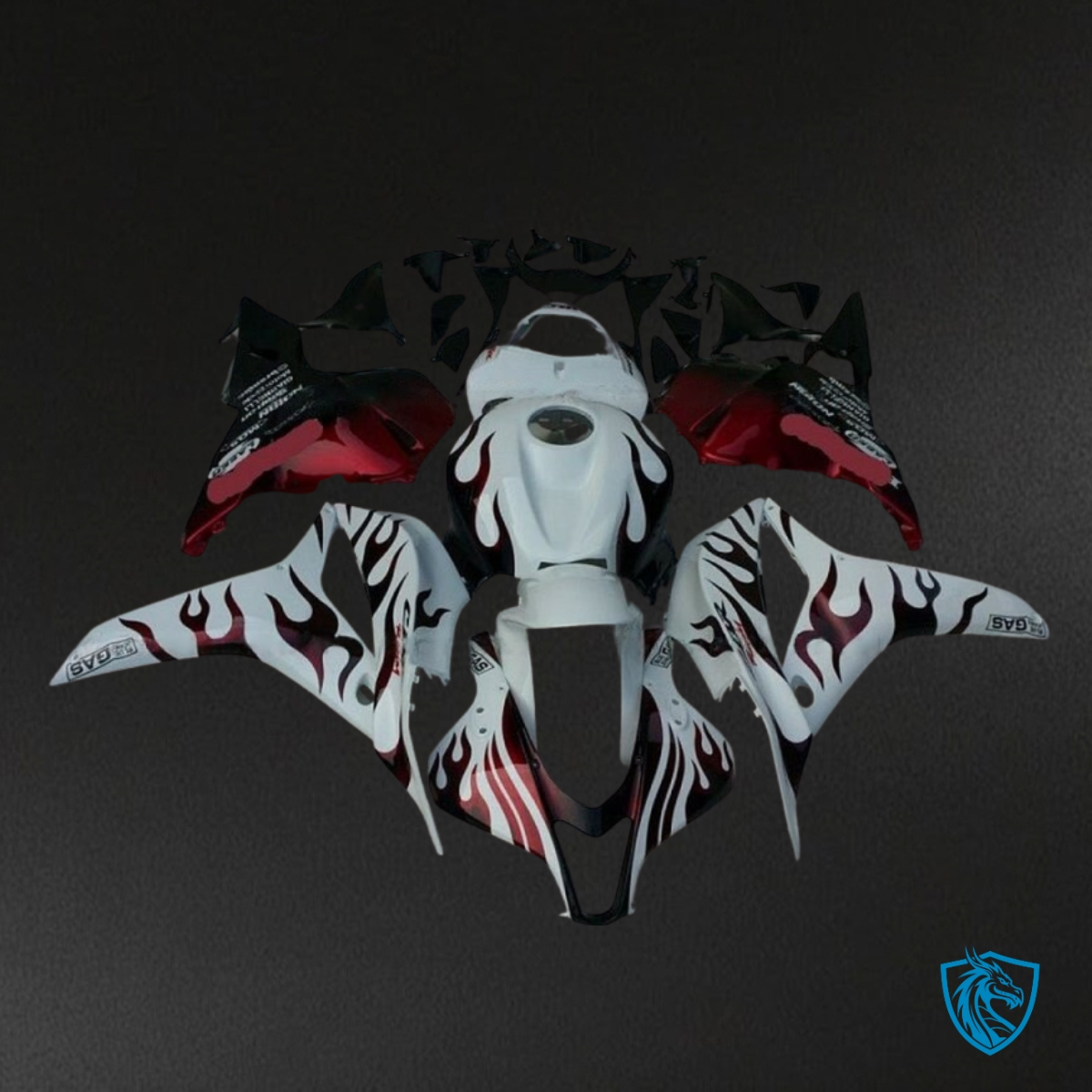 Honda CBR600RR (2009-2012) White & Red - MERGEment Motorcycle Fairings Kit