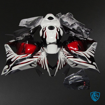 Honda CBR600RR (2009-2012) White, Black & Flame Red Fairing Kit | ABS Bodywork