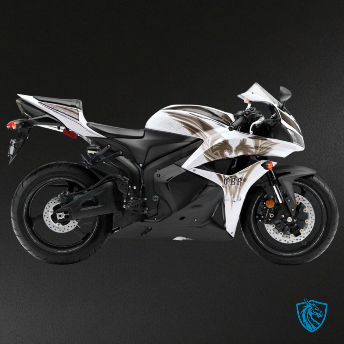 Honda CBR600RR (2009-2012) White & Black Pegasus - MERGEment Motorcycle Fairings Kit