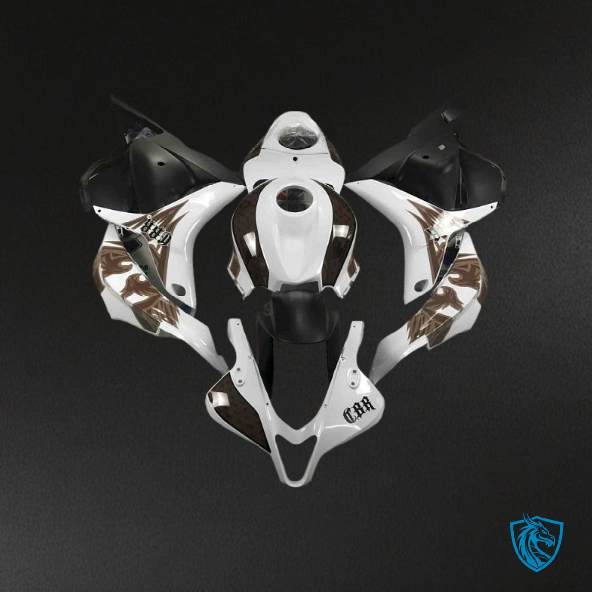 Honda CBR600RR (2009-2012) White & Black Pegasus - MERGEment Motorcycle Fairings Kit