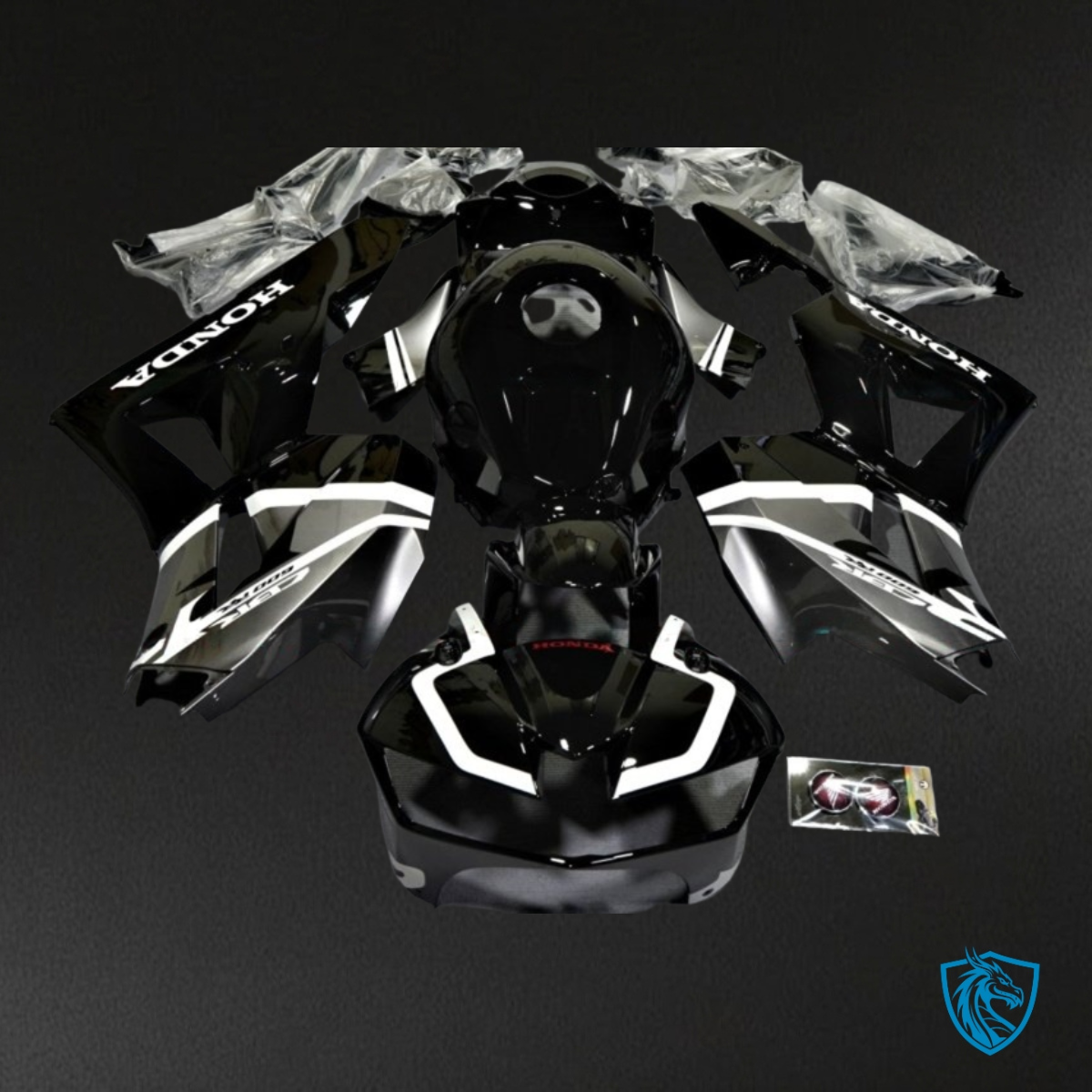 Honda CBR600RR (2013-2018) Black, Gray & White Gloss Fairing Kit | ABS Bodywork