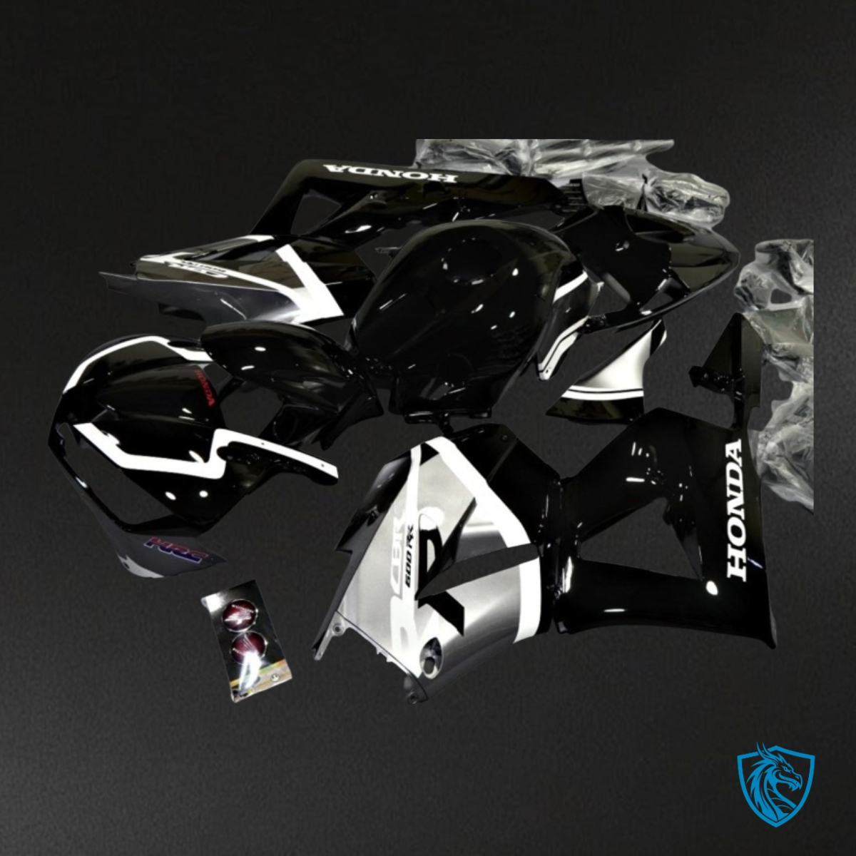 Honda CBR600RR (2013-2018) Black, Gray & White Gloss Fairing Kit | ABS Bodywork