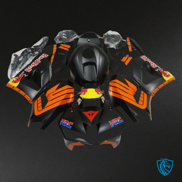 Honda CBR600RR (2013-2018) Matte  Black & Orange Red Bull - MERGEment Motorcycle Fairings Kit