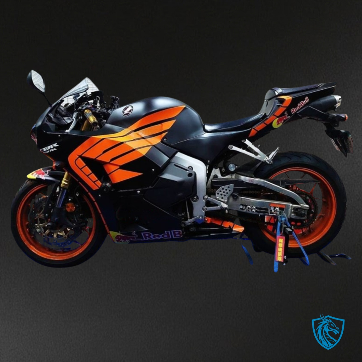 Honda CBR600RR (2013-2018) Matte  Black & Orange Red Bull - MERGEment Motorcycle Fairings Kit