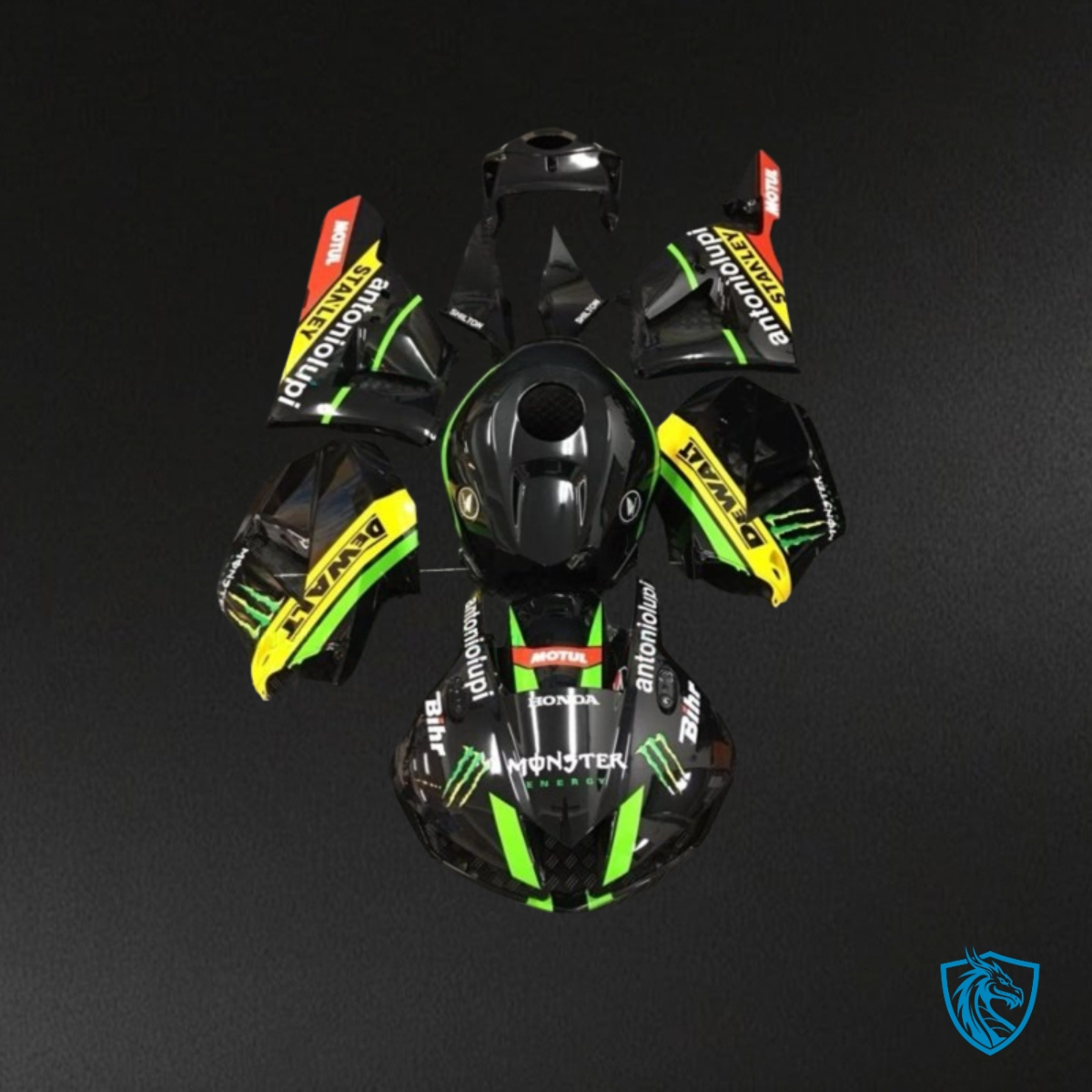 Honda CBR600RR (2013-2018) Black, Yellow & Green - Custom ABS Fairing Kit