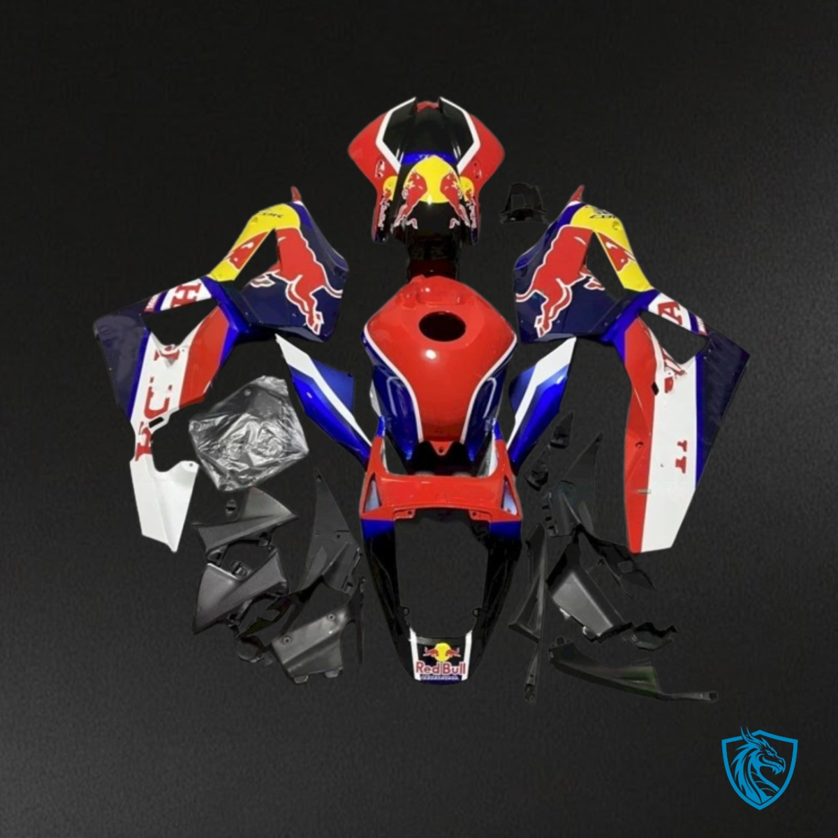 Honda CBR600RR (2013-2018) Blue, Red & White Fairing Kit – Aftermarket ABS Bodywork
