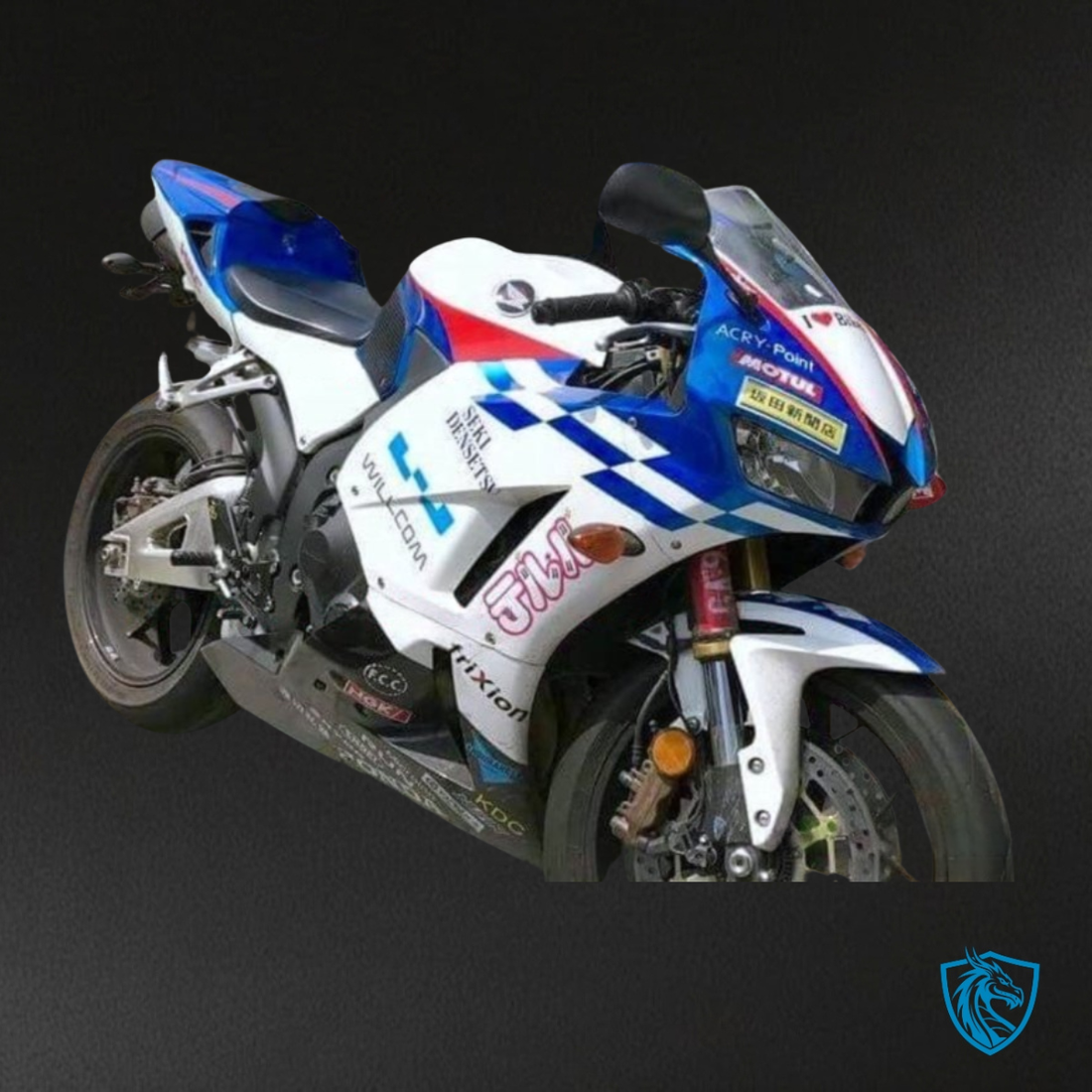 Honda CBR600RR (2013-2018) Blue, Black & White with Logo - Custom ABS Fairing Kit
