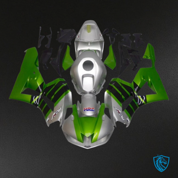Honda CBR600RR (2013-2018) Green, Silver & Black with Logo Fairing Kit | ABS Bodywork