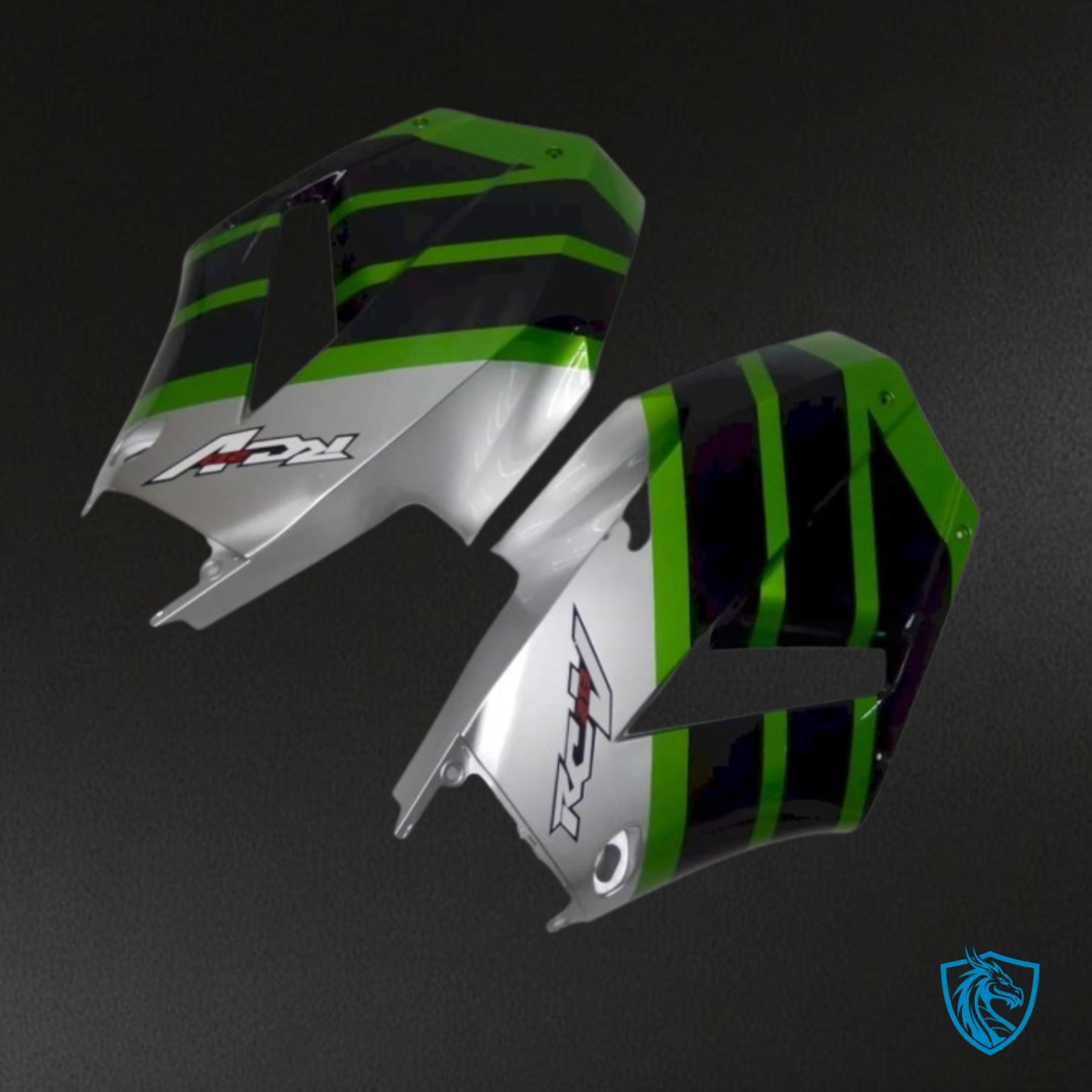 Honda CBR600RR (2013-2018) Green, Silver & Black with Logo Fairing Kit | ABS Bodywork