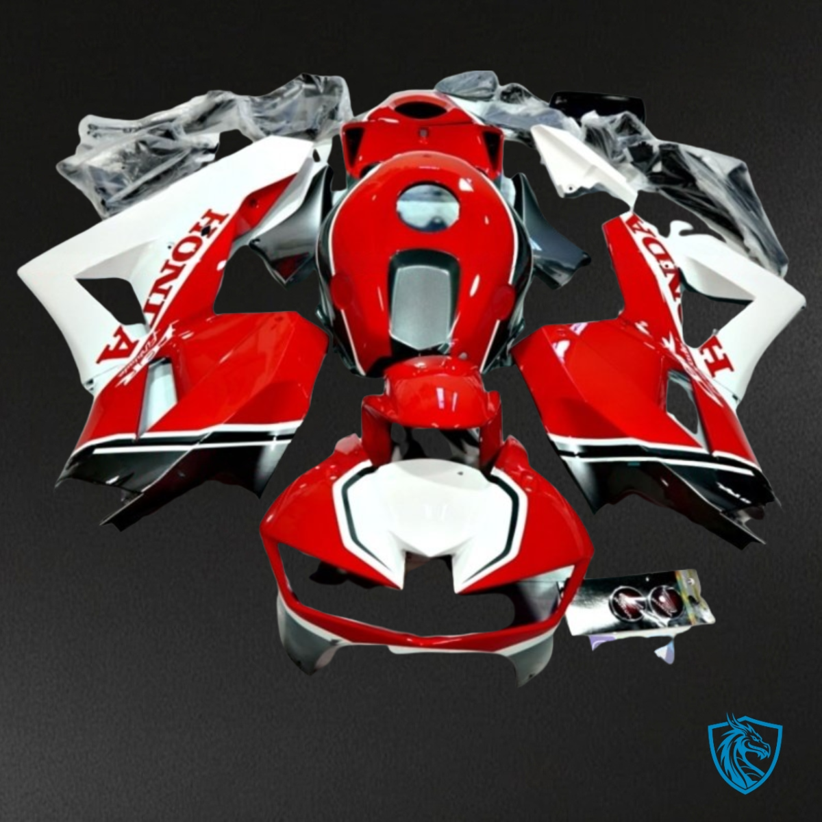 Honda CBR600RR (2013-2018) Red, White & Black Fairing Kit - Aftermarket ABS Bodywork