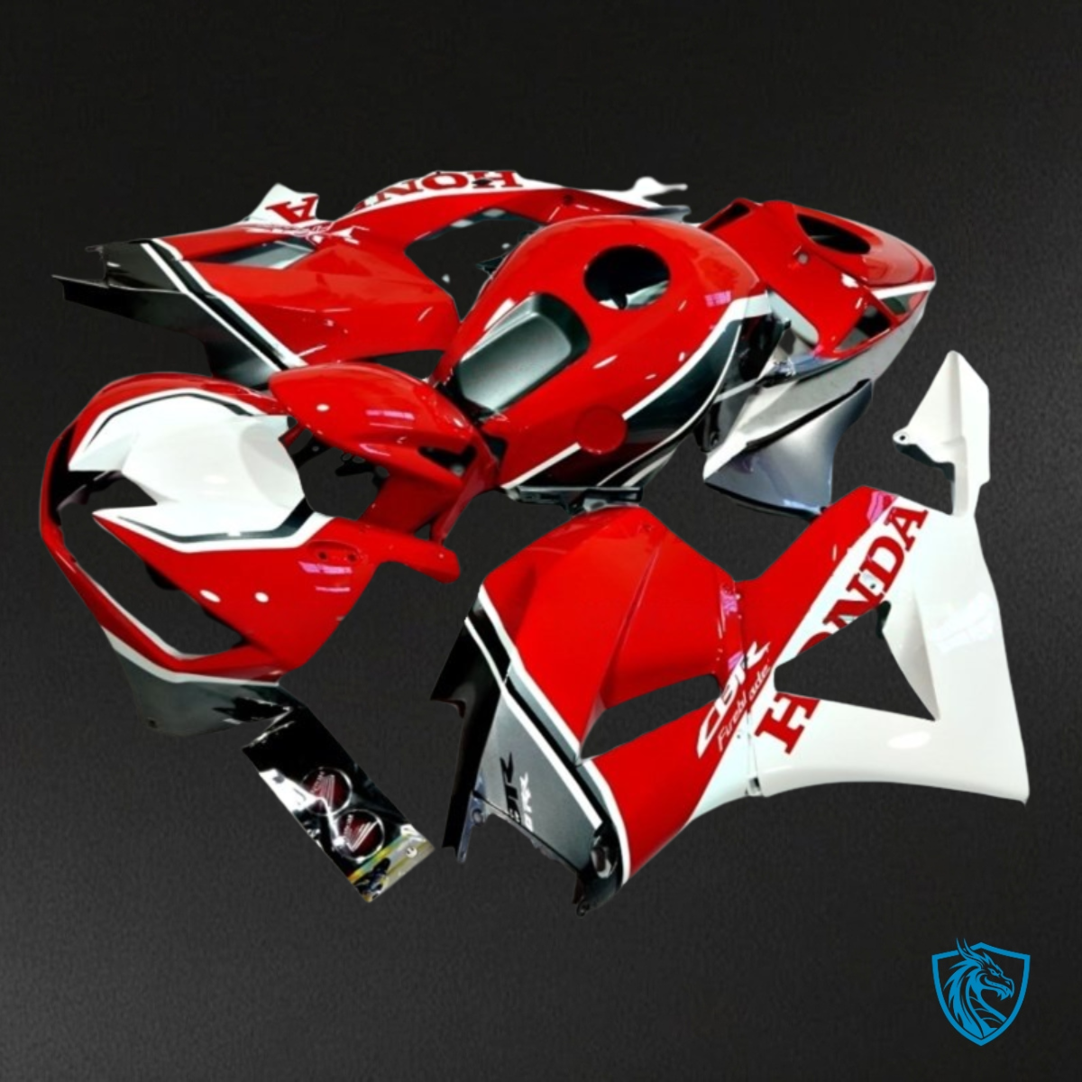 Honda CBR600RR (2013-2018) Red, White & Black Fairing Kit - Aftermarket ABS Bodywork