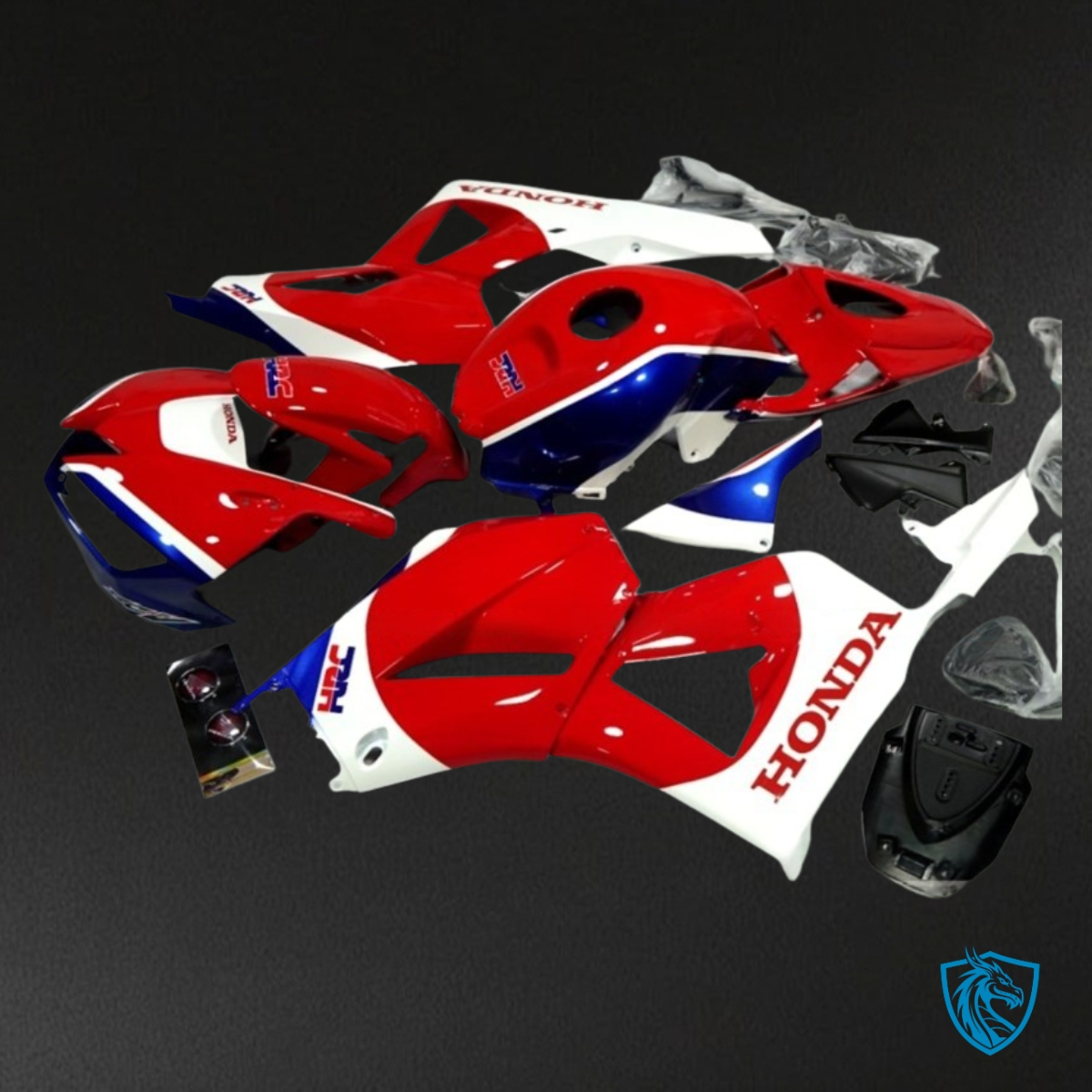 Honda CBR600RR (2013-2018) Red, White & Blue Fairing Kit - Aftermarket ABS Bodywork