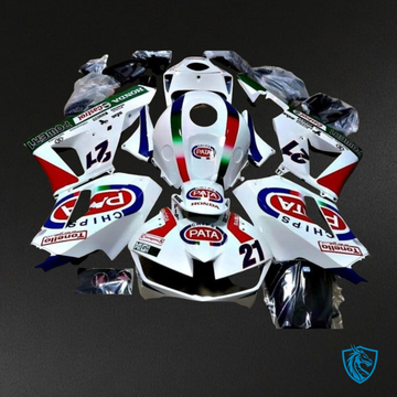Honda CBR600RR (2013-2018) White & Red Pata Fairing Kit - Aftermarket ABS Bodywork