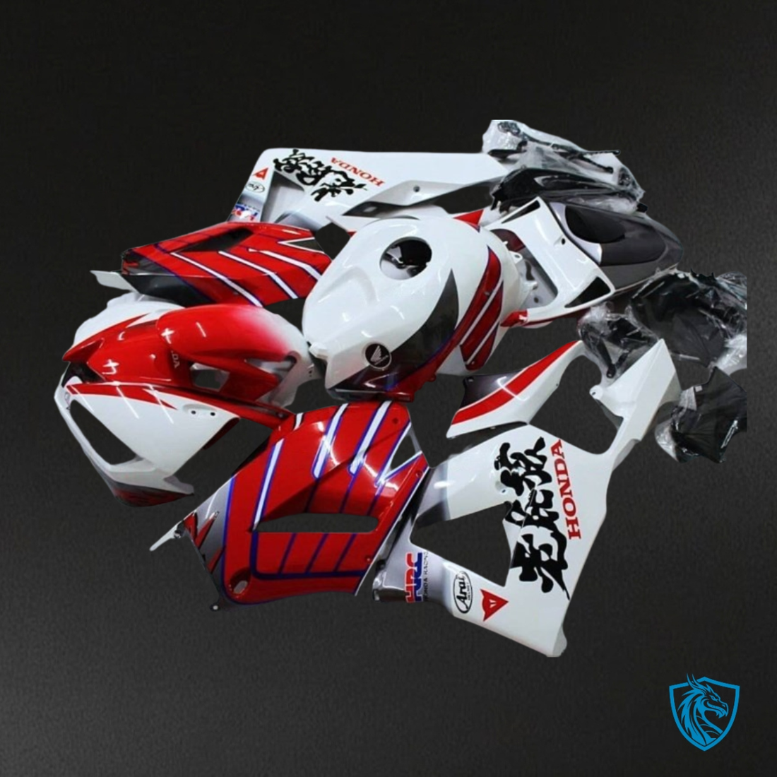 Honda CBR600RR (2013-2018) Red & White with Logo Fairing Kit - Aftermarket ABS Bodywork