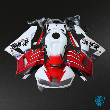 Honda CBR600RR (2013-2018) Red & White with Logo Fairing Kit - Aftermarket ABS Bodywork