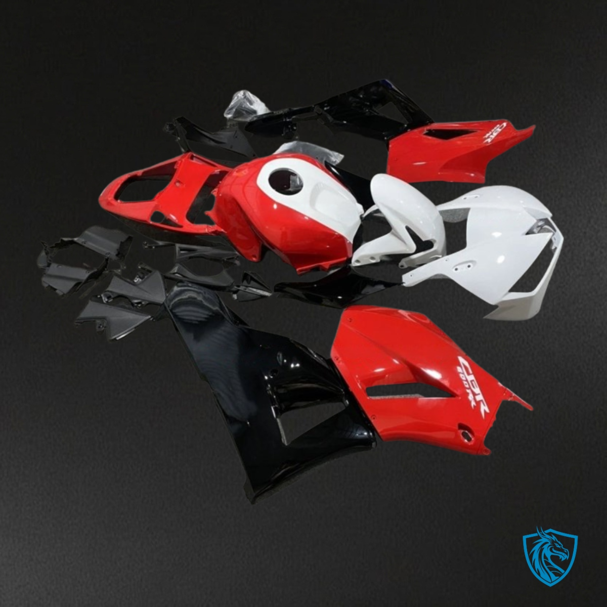 Honda CBR600RR (2013-2018) White, Black & Red - MERGEment Motorcycle Fairings Kit