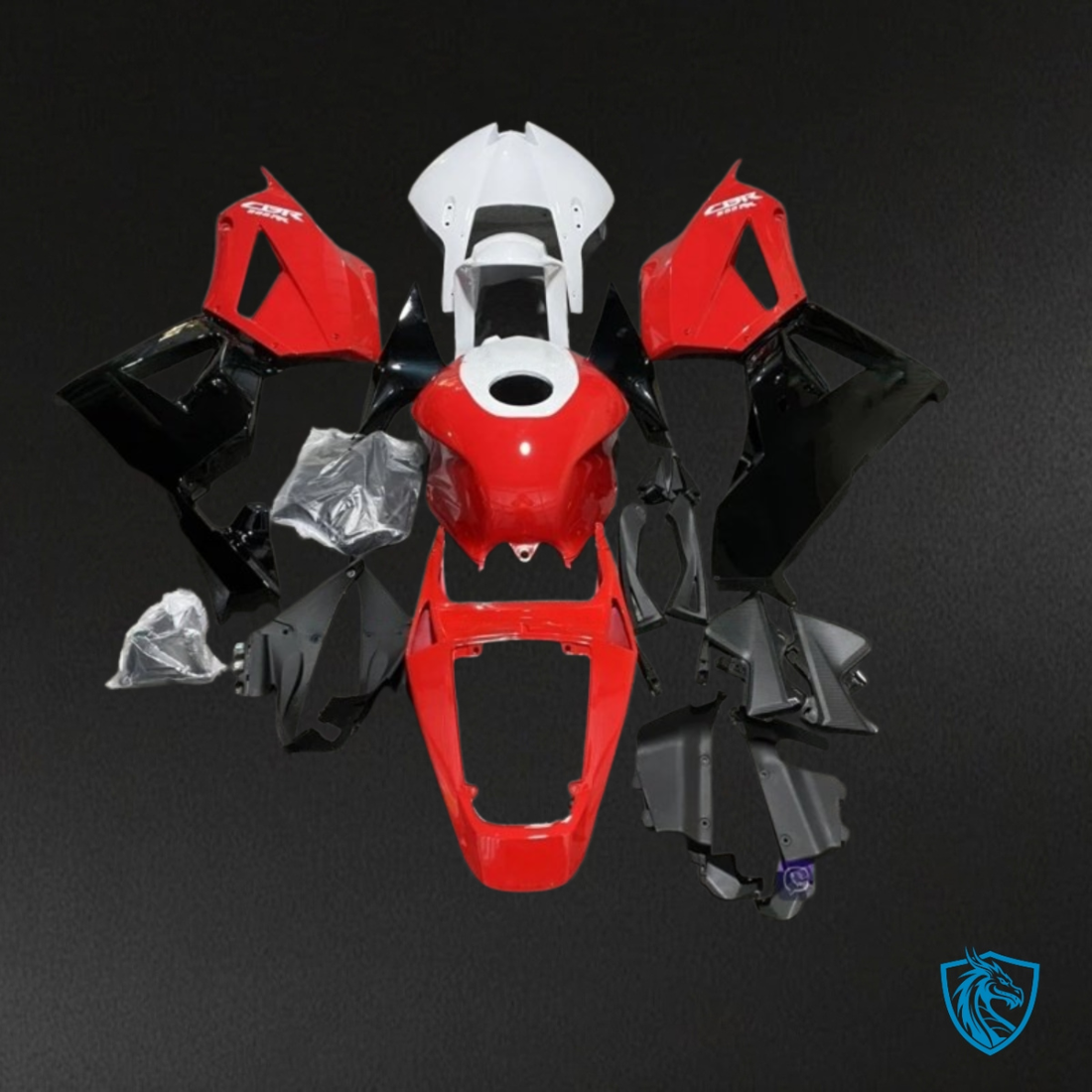 Honda CBR600RR (2013-2018) White, Black & Red - MERGEment Motorcycle Fairings Kit