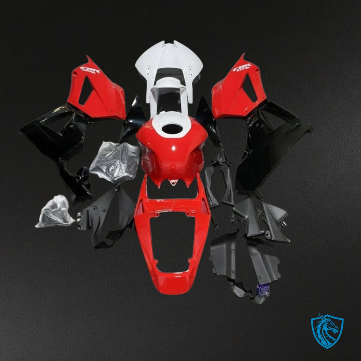 Honda CBR600RR (2013-2018) White, Black & Red - MERGEment Motorcycle Fairings Kit