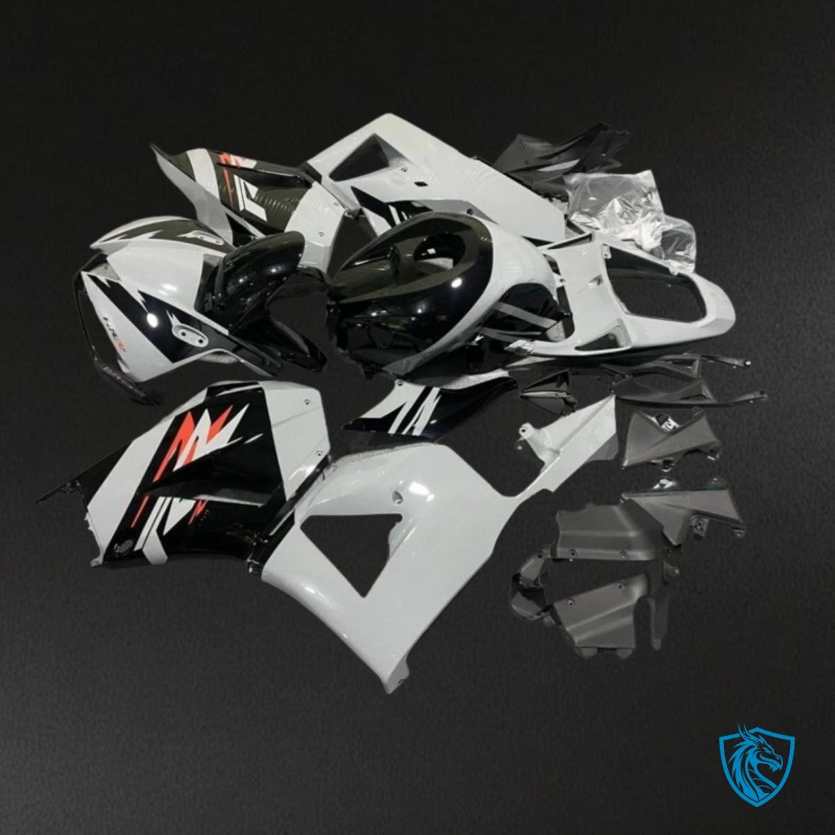Honda CBR600RR (2013-2018) White, Black & Red Fairing Kit - Aftermarket ABS Bodywork