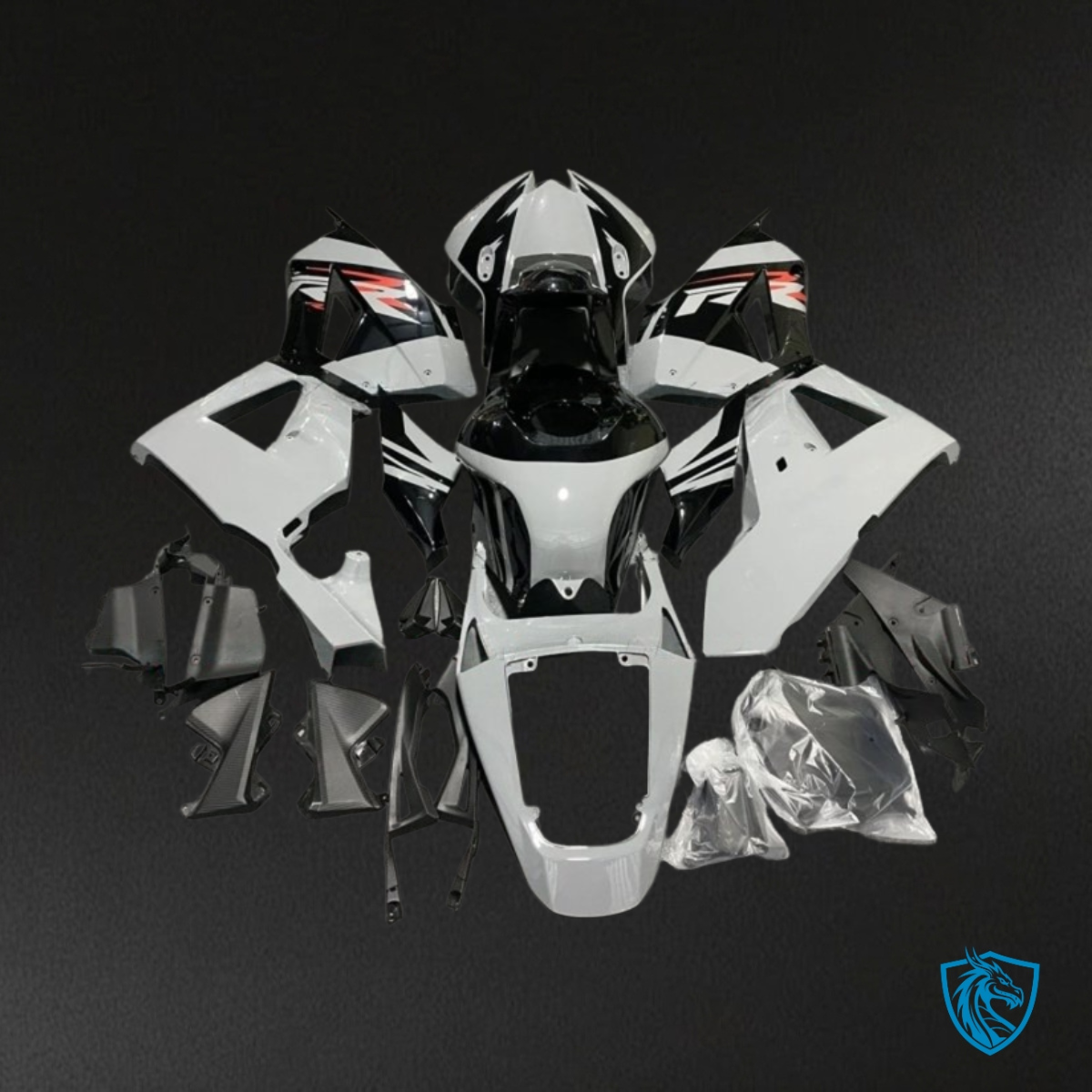 Honda CBR600RR (2013-2018) White, Black & Red Fairing Kit - Aftermarket ABS Bodywork