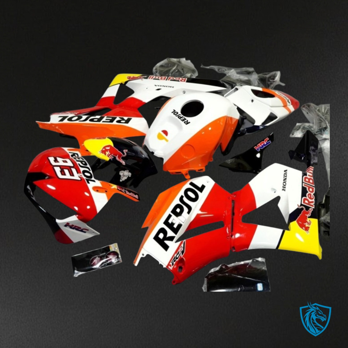 Honda CBR600RR (2013-2018) White, Red & Orange Repsol - MERGEment Motorcycle Fairings Kit