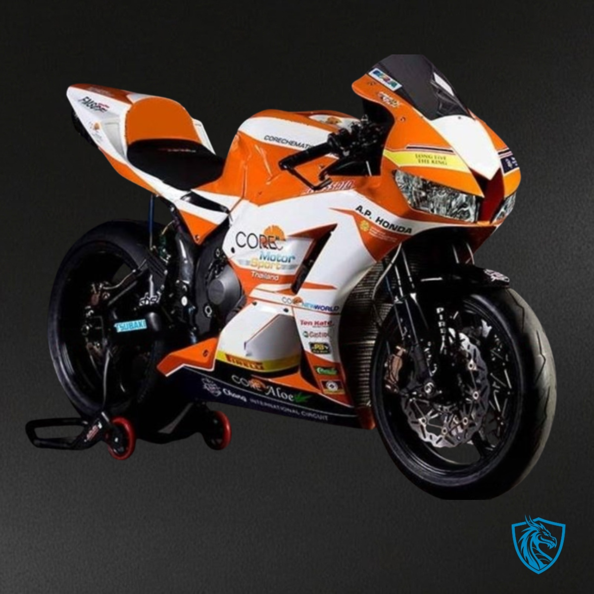 Honda CBR600RR (2013-2018) Orange, White & Gloss Black – Custom ABS Fairing Kit