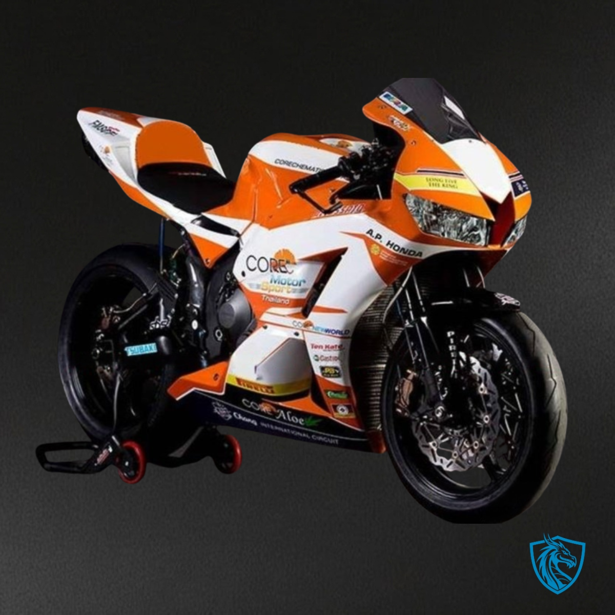 Honda CBR600RR (2013-2018) Black, Orange & Glossy White Fairing Kit | ABS Bodywork