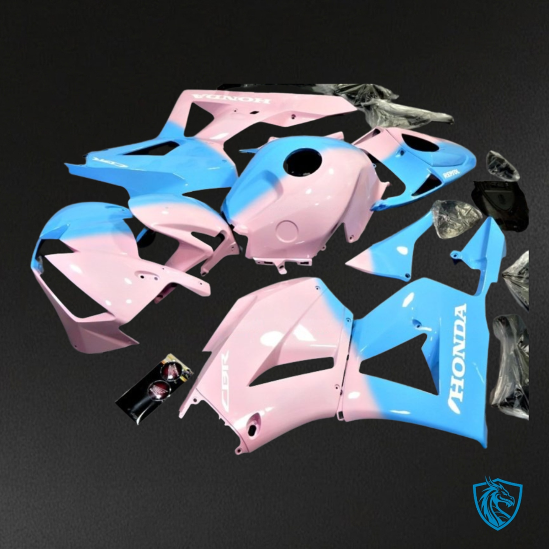 Honda CBR600RR (2013-2018) Light Blue & Light Pink - Custom ABS Fairing Kit