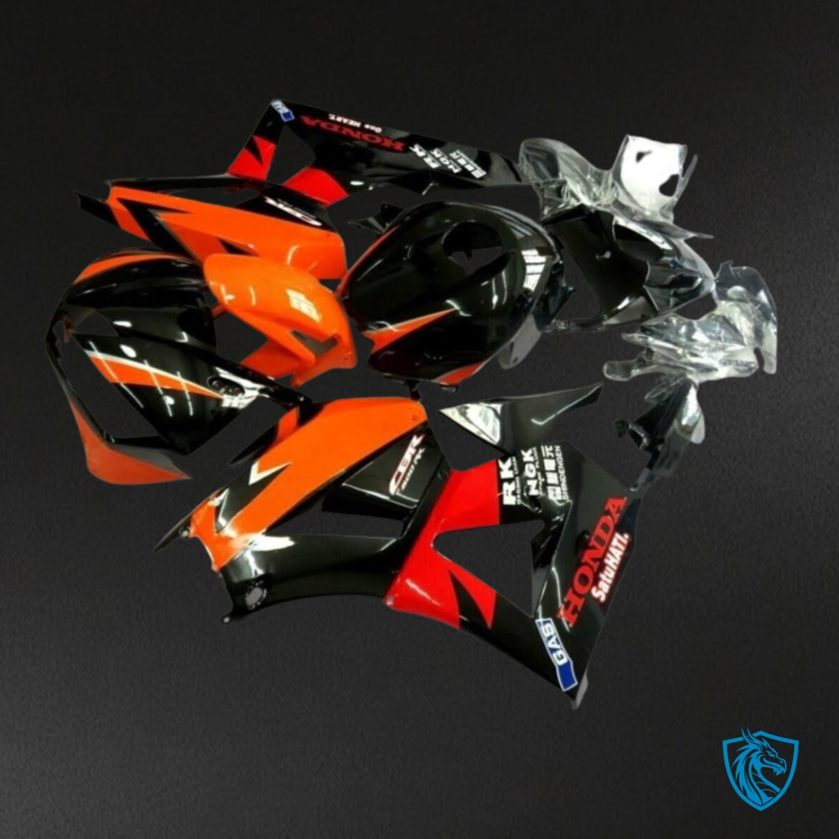 Honda CBR600RR (2013-2018) Glossy Orange & Black - Custom ABS Fairing Kit