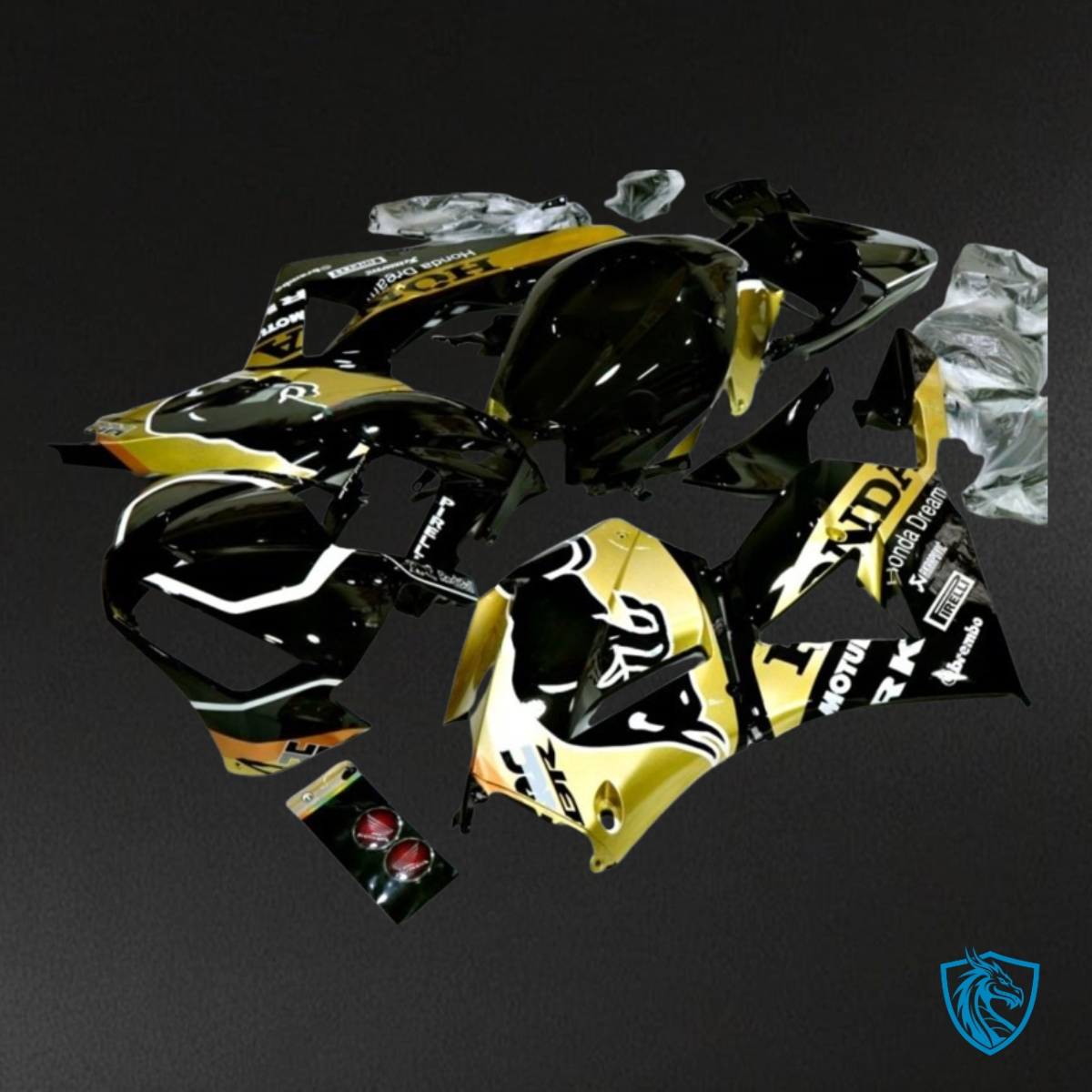 Honda CBR600RR (2013-2018) Gloss Black & Yellow Fairing Kit | ABS Bodywork